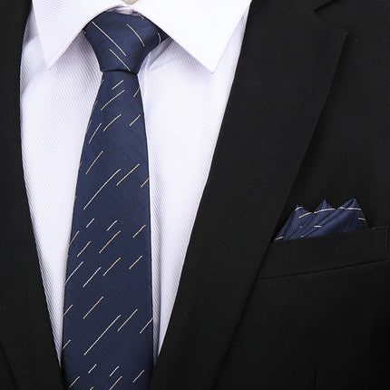 Formal wear wedding tie men's 8CM bridegroom wedding Korean style wine red business tie narrow zipper lazy men and women