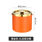 3l double-layer ice bucket orange gold + ice clip (without handle)
