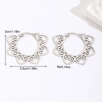 Trendy and Versatile Silver Exaggerated Earrings, European and American Ins-Style Irregular Exquisite Earrings, Non-Fading Titanium Steel Earrings