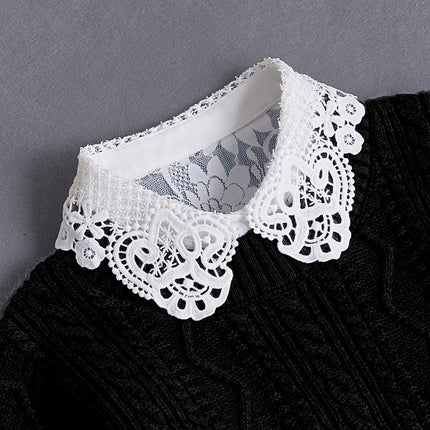 Fake Collar Women's All-match Fake Collar Shirt Decorative Collar Ruffled Fake Collar White Shirt Autumn and Winter with Sweater Decorative Collar