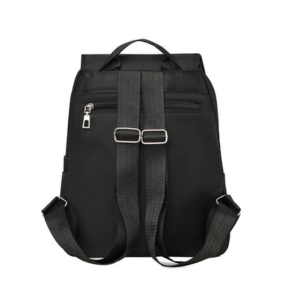 Women's Backpack New Fashion Trend Oxford Cloth Double Back Large Capacity Solid Color Backpack Outdoor Travel Bag