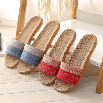 Cixi Simple Linen Slippers Four Seasons Guest Indoor Living Room Home Floor Cotton Linen Slippers Couple Wholesale