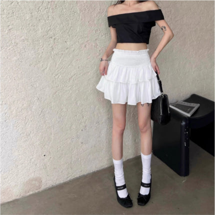 [Original Recipe] Korean Summer New Style Ballet Girl Style Elastic Cake Skirt, Fashionable Double-Layered Mini Skirt