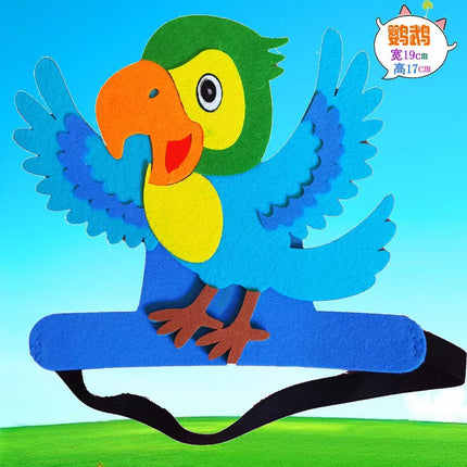 Animal Headwear Kindergarten Performance Props Children's 61 Birds Headgear Magpie Swallow Rhododendron Games Headgear