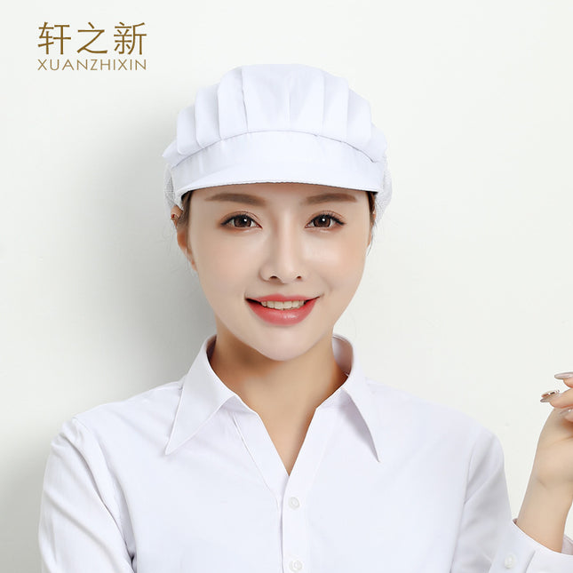 Breathable Net Hat Catering Special Kitchen Chef Food Factory Workshop Anti-oil Smoke Dust-proof Anti-hair-drop Working Cap Female