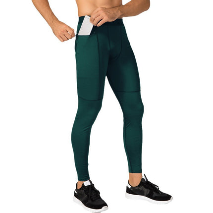 Men's Zipper Pocket Fitness Trousers PRO Sports Running Training Sports Sweat-wicking Basketball Quick-drying High Elastic Tight Pants