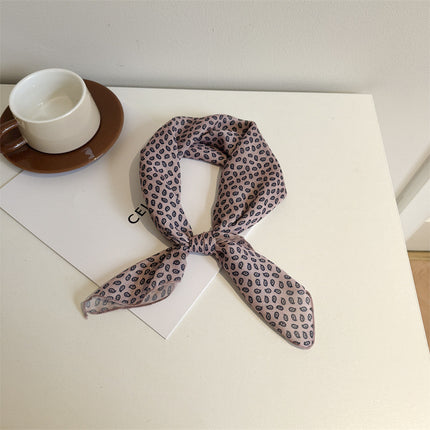 White Color Silk Scarf Printed High-grade All-match Accessories Neck Women's 2025 New Headband Tie Long Scarf