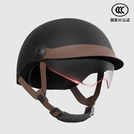 3C certification electric car helmet men's and women's summer safety helmet battery motorcycle sunshade light half helmet