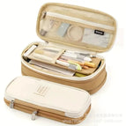 Canvas retractable pencil case [khaki]
