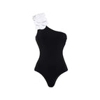 Black one shoulder swimsuit / S