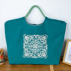 Green hawaiian square scarf (excluding shoulder straps) / Medium