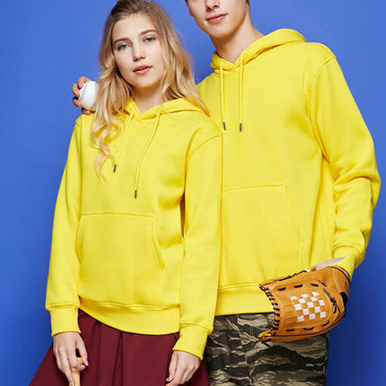 330g Heavy Cvc Fleece-Lined European Size Hooded Pullover Flap Pocket Pants Sweatshirt for Adults and Men with Customizable Printing New Style