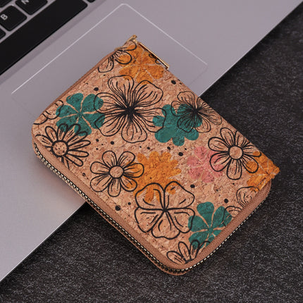 Cross-Border Bohemian Multifunctional Clutch Bag with Multiple Card Slots Wood Grain Wallet Literary Ladies Bag Card Bag Pu Small Bag