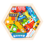 Hexagonal creative puzzle (transportation)