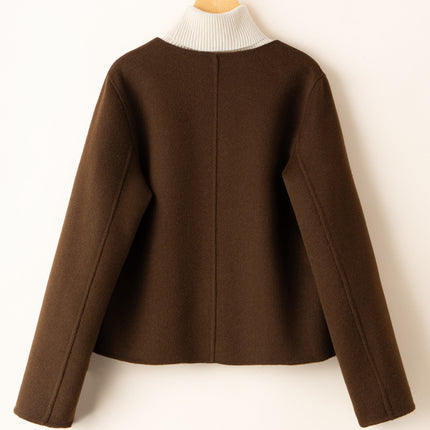 Wool Double-Sided Tweed Coat Commuter Elegant Women's Autumn and Winter New Style Small Fashionable Fragrant Style Celebrity Coat