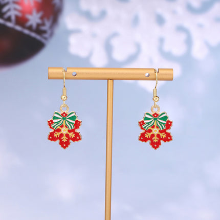 Cross-border personality Christmas series elk gingerbread earrings European and American cartoon oil Santa Claus earrings