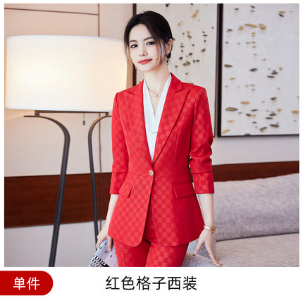 Suit suit women's fashion front desk reception work clothes high-grade light luxury jewelry shop business wear work clothes two-piece suit