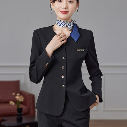 High-end professional suit suit female autumn high-end temperament jewelry hotel manager front desk reception beauty salon overalls