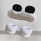 White panda strip headband/2 wrist straps