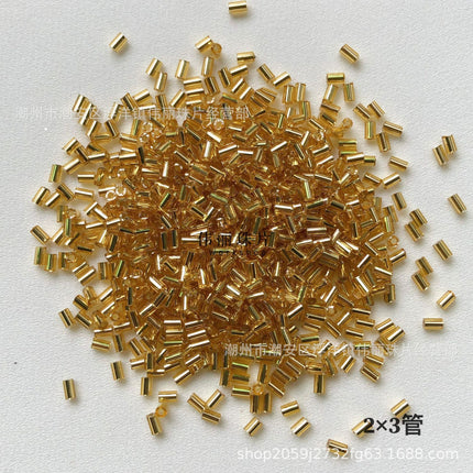 Silver filling series full set Golden Rice beads tube beads loose beads handmade diy jewelry hand sewing clothing accessories material