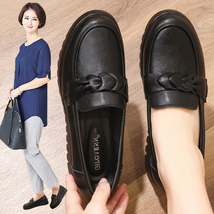 Mom's Shoes for Middle-Aged and Elderly People, Spring and Autumn Single Shoes, Soft-Soled Non-Slip Women's Shoes, Flat-Soled 2026 New Comfortable Leather Shoes