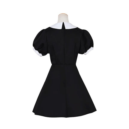 The Addams Family Cos Costume American Drama Same Style Prom Dress Wednesday Black Dress