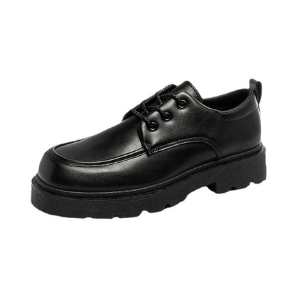 Derby Shoes Square Toe Leather Shoes Men's Shoes Spring New Low-top Small Leather Shoes Youth Casual Shoes Shoes Big Toe Leather Shoes