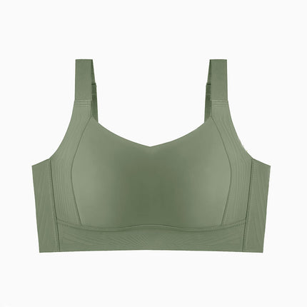 Rabbit ear cup adjustable breast underwear Women's Big chest small thin seamless plus size bra anti-sagging bra