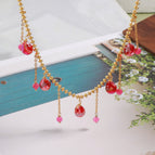 629j color water drop pendant necklace