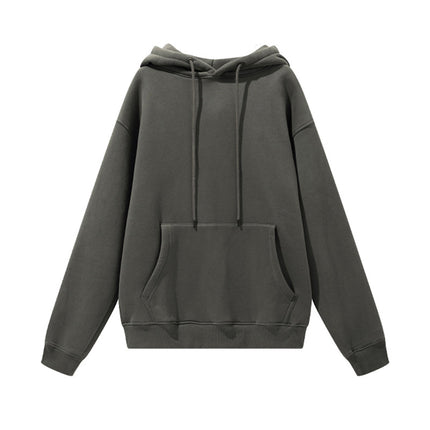Men's Autumn and Winter 345g Pure Color Hoodie Thickeneded and Velvet Oversize Brushed Men's Hooded Sweatshirt Thickeneded and Warm