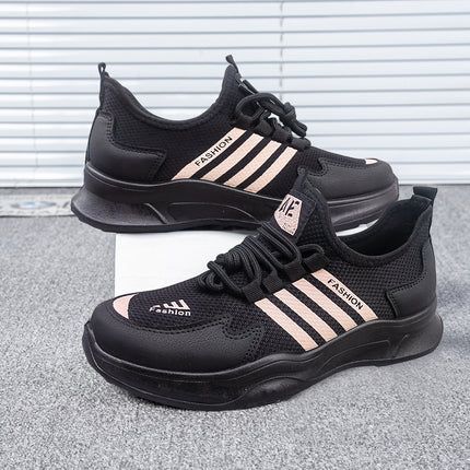 Fashionable Student Old Beijing Cloth Shoes Women's Casual Round Toe Polyurethane Soft Sole Sports Walking Shoes Light and Breathable Running Shoes
