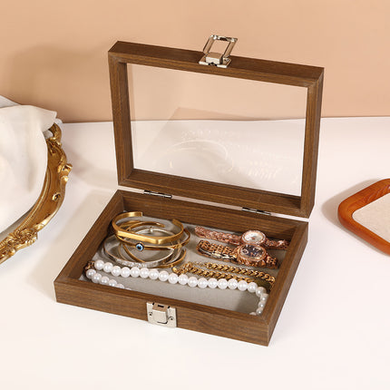 Wooden Jewelry Box Necklace Jewelry Ring Jewelry Box Jewelry Storage Box Bracelet Solid Wood Black Walnut Display Stand
