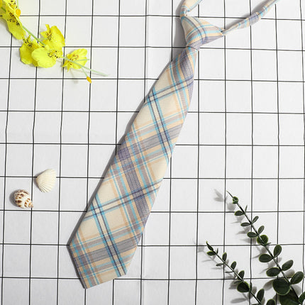 JK Small Tie Women's College Style Lazy Japanese Style Plaid Uniform Shirt Tie Student ins Men's and Women's Short Free Tie