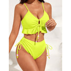 Yellow ruffled bikini / S