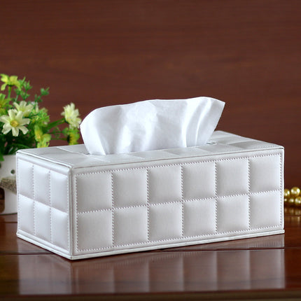 Leather Rectangular Creative Hotel Tissue Box European-style Car Tissue Box Leather Living Room Tissue Box Household Paper