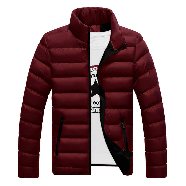 In-Stock 2023 Winter Casual Men's Cotton Jacket, Solid Color Cardigan, Urban Fit Cotton Coat, Cold-Proof, Plus-Size Design
