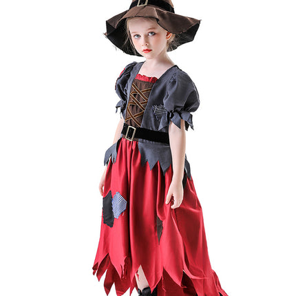 Cross-Border Halloween New Children's Witch Magic Hat Scarecrow Dress Suit Vampire Performance Costume