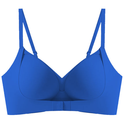 New Small Chest Showy Underwear Front Buckle Pull Non-marking Jelly Strip Non-steel Ring Sexy Fixed Cup Outer Expansion Bra