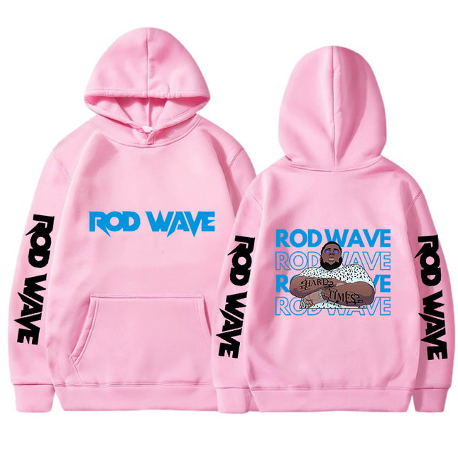 2023 Cross-Border New Product Rod Wave Series Front and Rear Lettering Peripheral Fashion Casual Hooded Sweatshirt
