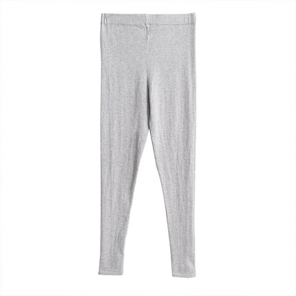 Fruit Love Autumn and Winter Silk Mid-Waist Leggings Women's Mulberry Silk Thin Cashmere Warm Autumn Trousers Woolen Pants