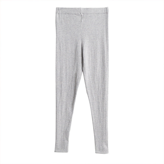 Fruit Love Autumn and Winter Silk Mid-Waist Leggings Women's Mulberry Silk Thin Cashmere Warm Autumn Trousers Woolen Pants