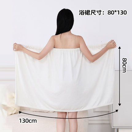 Thickened and Enlarged Coral Velvet Women's Bath Skirt, Wearable Bath Towel, Adult Velcro Strap Tube Top, Soft and Highly Absorbent, Wholesale from Manufacturer