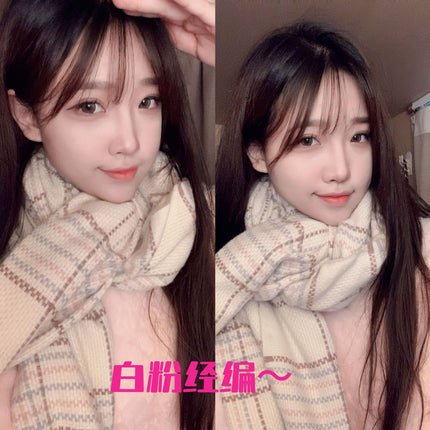 Yu Shuxin's Imitation Cashmere Scarf Women's Winter High-end 2024 Warm All-match Comfortable Scarf Hand-woven