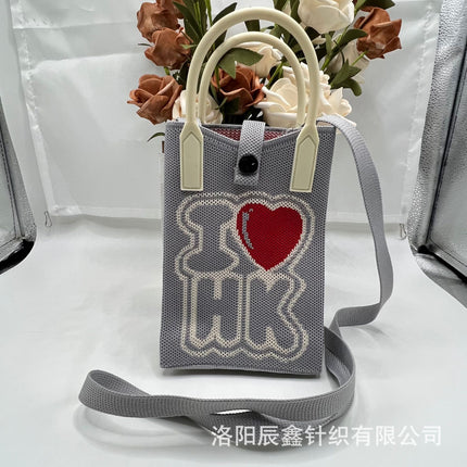 Factory direct 2025 new mobile phone bag convenient storage student bag fashion messenger bag support generation knitted bag