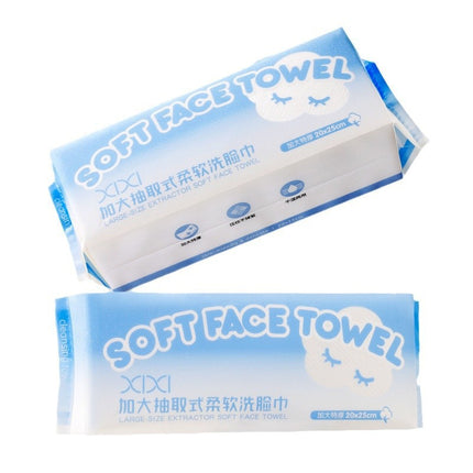 Xixi enlarged removable soft face towel dry and wet dual-use disposable cotton soft towel skin wash face wipe face makeup remover