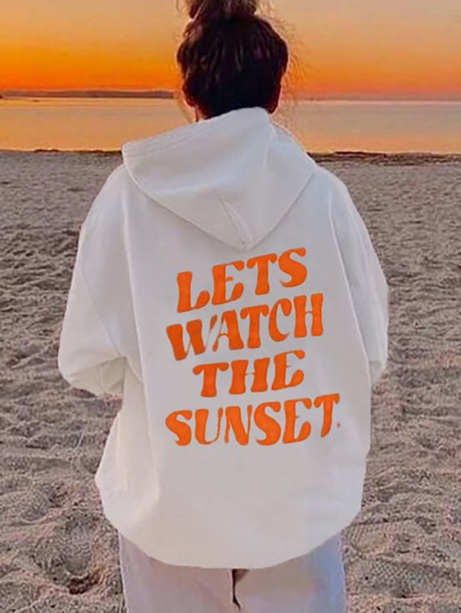 Foreign Trade Women's Velvet Sweatshirt Slogan Print Kangaroo Pocket Drawstring Print Hoodie