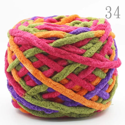 Factory wholesale 100g thick ice strip wool single-strand woven wool ball hook crochet slippers thread self-woven wool ball