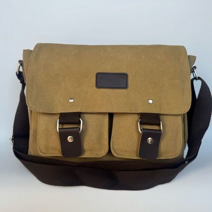 Korean Style Canvas Crossbody Bag Trendy Shoulder Bag Men's Large Capacity Student Computer Bag Camera Bag Large Factory Direct Sale