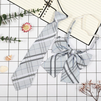 Japanese Plaid JK Tie Tie Set Women's College Style Graduation Photo Free Accessories Korean Style Bow Mariners Suit