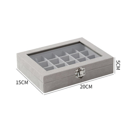 Large-Capacity Velvet Jewelry Box for Rings, Necklaces, Earrings, and Ear Studs; Storage and Organization Box; Dust-Proof Box for Jewelry Storage